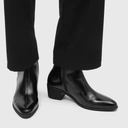 Men's Pointed Toe Chelsea Boots Black Brown Leather Ankle Boots Side Zipper Block Heel Dress Shoes Business Formal Footwear 2026