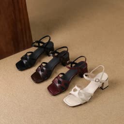 MORAZORA Size 34-42 New Genuine Leather Sandals Women Shoes Chunky High Heels Sandals Summer Office Dress Shoes