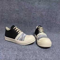 Men's Shoes Black Canvas Low-Top Shoe With Silver Pleated Fabric Classic Design Women's Sneakers High Quality Flat Sneaker
