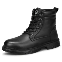 Men Leather Boots Warm Winter Boots Safety Shoes Men Waterproof Work Boots Puncture-Proof Indestructible Shoes Security Boots