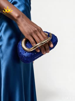 2026 Autumn New Arrivals Royal Blue Color Shoes and Bag Set Special Design Fashion for Wedding Party