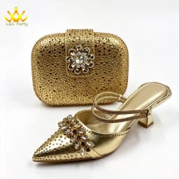 2026 Autumn New Arrivals Royal Blue Color Shoes and Bag Set Special Design Fashion for Wedding Party