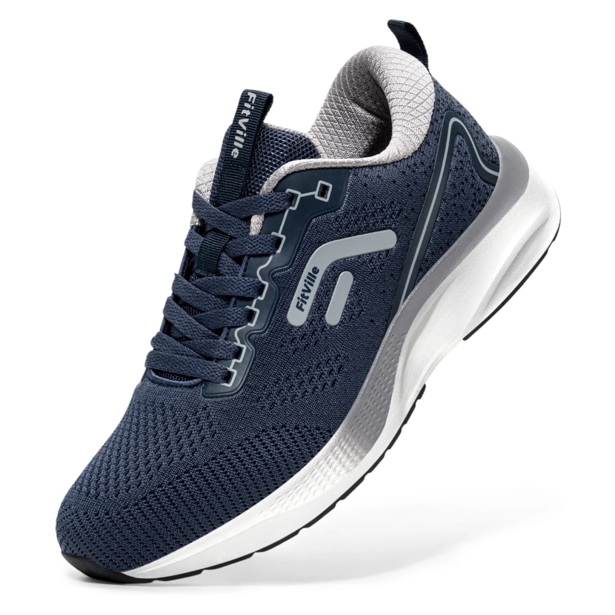 FitVille Men's Wide Sport Running Sneakers, Breathable Lightweight Athletic Training Footwear Suitable for Swollen Feet