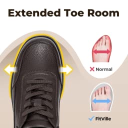 FitVille Men's Dress Shoes Wide Toe Casual Oxford Shoes for Men Walking Business Sneakers Arch Support Comfortable Lightweight