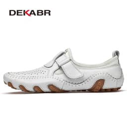 DEKABR Fashion Loafer Shoes Men Genuine Leather Soft Comfy Slip-on Moccasins Handmade Man Casual Shoes Drive Walk Luxury Leisure