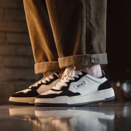 Maden New Casual Low-Top Black and White Spliced Sneakers Men's Versatile Sports Shoes for Autumn Lace-up Skateboarding Shoes