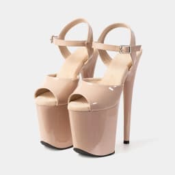 New Popular Sexy Cross Straps 20cm 8' Nude Patent Fashion Platform High Heels Sandals Pole Dance Shoes