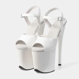 New Popular Sexy Cross Straps 20cm 8' Nude Patent Fashion Platform High Heels Sandals Pole Dance Shoes