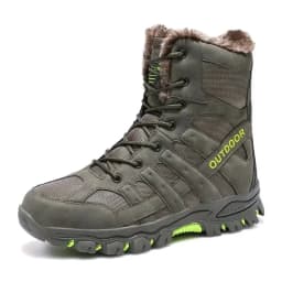 Men Warm Winter Snow Boots Tactical Combat Boots Outdoor Work Cotton Boots High Top Warm Sneakers Mens Plush Hiking Shoes