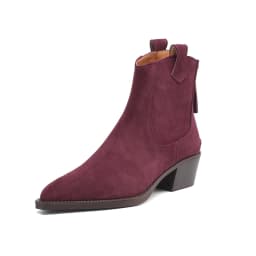 New Trend 2026 Spring Autumn Cow Suede Women Western Boots Black Brown Khaki Chocolate Green Burgundy Pointed Toe Ankle Boots