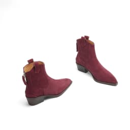 SmallHut New Trend Autumn Cow Suede Women Western Boots Gray Black Brown Khaki Chocolate Green Burgundy Pointed Toe Ankle Boots