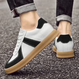 Men's Invisible Height Increasing Shoes 6/8cm German Training Shoes Breathable Genuine Leather Retro Casual Sports Shoes