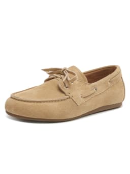 NEW 2025 Trend Women Flat Shoes Genuine Leather Spring Autumn Lady Casual Lace Up Shoes Oversizes Size Apricot Brown Women Flats