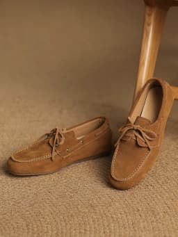 NEW 2025 Trend Women Flat Shoes Genuine Leather Spring Autumn Lady Casual Lace Up Shoes Oversizes Size Apricot Brown Women Flats