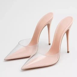 High heeled sandals for women's outdoor wear summer new style, slim heel, super pointed, versatile, wrapped, lazy half slippers