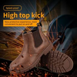 Waterproof Work Shoes For Men Chelsea Steel Head Leather Boots Male Footwear Indestructible Construction Security Boots
