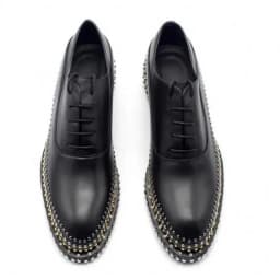 Handmade Rivets Brogue Shoes Wedding Dress Shoe Cow Genuine Leather Men Oxfords Plus Size 38-45