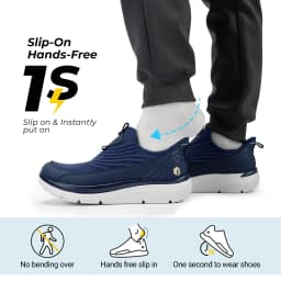 Fitville Men's Slip-On Walking Shoes Wide Width Cushion Rebound Stable Support Lightweight Breathable Running Shoes for Fat Feet