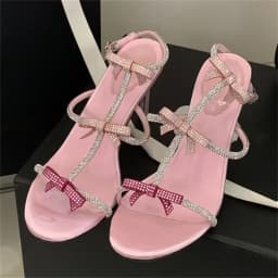 Aneikeh Summer Fashion Peep Toe Buckle Strap Stiletto Sexy Butterfly-knot High Heels Gladiator Sandals Women Party Dress Shoe