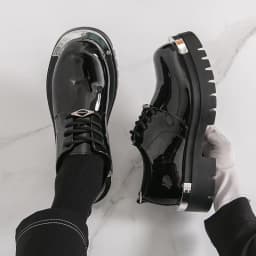 New Personalized Thick-Soled Men's Large-Head Work Shoes Casual Korean-Style Height-Increasing British Punk Leather Shoe Trend