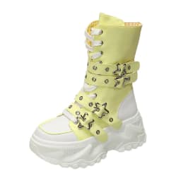 Fashion Chunky Platform Boots Women Punk Star Buckle Strap High Top Sneakers Woman Autumn Winter Thick Bottom Motorcycle Boots