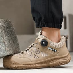 Breathable Men's Safety Shoes Work Sneakers Male Steel Toe Shoes Anti-Smash Anti Puncture Security Indestructible Shoes Non-slip