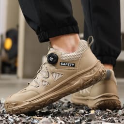 Breathable Men's Safety Shoes Work Sneakers Male Steel Toe Shoes Anti-Smash Anti Puncture Security Indestructible Shoes Non-slip