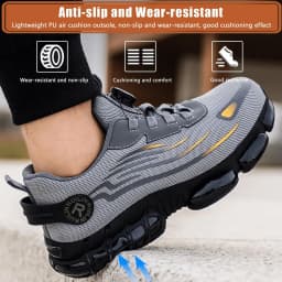 Industrial Men's Safety Boots Breathable Men's Work Shoes Puncture Proof Anti Impact Durable Comfort Construction Sneakers