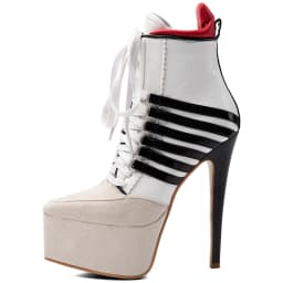 Brown/pink/white suede platform ankle boots plus size 46 47 lace up sexy high heels straps luxury designer quality party shoes