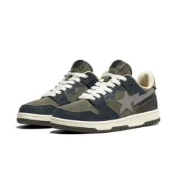 A BATHING APE Men All Black Shark BAPESTA Casual Plarfom Shoes Unisex Women Slip-Resistant Outdoor Soft Walking Sneakers