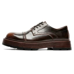 Height Increasing Vintage British Men Casual Leather Shoes Dress Tooling Boots Outdoor Business Loafers Spring Summer Shoes