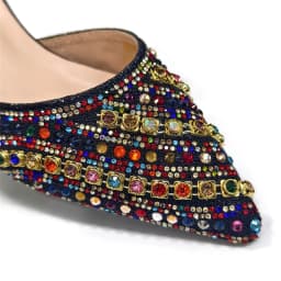 Italian Shoes with Matching Bags Set Decorated with Rhinestone African Shoes for Women Mid Heels Party Pumps Plus Size Heels 43