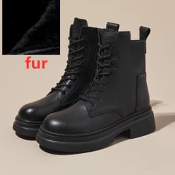 AIYUQI 2026 New Boots Female Large Size Non-slip Women's Snow Boots Genuine Leather Warm Women Ankle Boots and Short Boot
