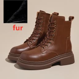 AIYUQI 2026 New Boots Female Large Size Non-slip Women's Snow Boots Genuine Leather Warm Women Ankle Boots and Short Boot