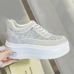 9cm Air Mesh Micrifiber Synthetic Leather Summer Chunky Sneakers Breathable Platform Wedge Women Vulcanize Hollow Shoes