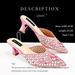 QUEENA YAN Luxury Pink Rhinestone Party Shoes and Clutch for Women- Elegant Crystal Heels with Matching Evening Bag