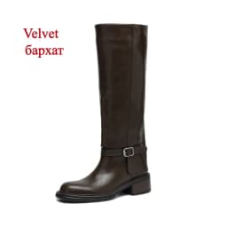 FEDONAS Women Genuine Leather Knee High Boots Thick Heels Long Motorcycle Boots Quality Warm High Knight Boots Shoes