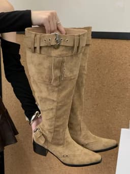 Pointed Toe Knee-High Boots For Women Khaki Wide Tube Long Boots Designer Fashion High Heels Elegant Shoes Botas Knight Boots
