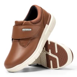 Fitville Extra Wide Men'S Shoes Leather Diabetic Walking Shoes For Elder Orthopedic Toes Swollen Feet Non-Slip With Arch Support