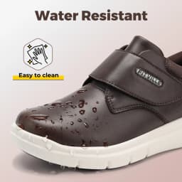 Fitville Extra Wide Men'S Shoes Leather Diabetic Walking Shoes For Elder Orthopedic Toes Swollen Feet Non-Slip With Arch Support
