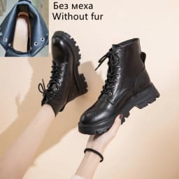 AIYUQI Women's Ankle Boots Genuine Leather Autumn Lace-up Motorcycle Boots Ladies British Style Women's Ankle Boots WHSLE MTO