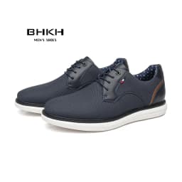 BHKH 2026 Genuine Leather Dress Shoes Comfy Men Casual Shoes Smart Business Work Office Lace-up Men Shoes