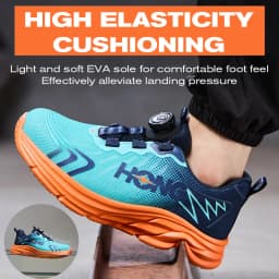 Fashion Work Safety Shoes Men Rotating Button Work Sneakers Steel Toe Shoes Puncture-Proof Protection Shoes Security Boots Men