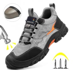 Men Safety Work Shoes Plastic Toe Safety Boots Fashion Lightweight Comfort Working Sneakers Anti-puncture Indestructible Shoes