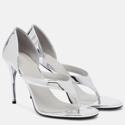 Shiny Patent Leather Cover Heels Flip Toe Sandals Sexy Pointed Toe Thin Heel Suede Custaomized New Arrivals Fashion Women Modern