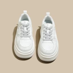 FOXER 2026 Spring Summer Women's Platform Sneakers Thick Sole Casual Female White Shoes Fashion Sport Shoes