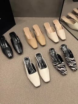 Fashion Zebra Zebra Pattern Mule Shoes Women Low Heels Square Toe Slides Outdoor Slippers New Spring Casual Flat Shoes Chaussure