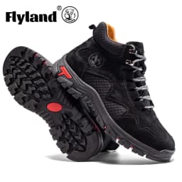 FLYLAND Men's Classic Retro Soft Skin Friendly Genuine Leather Business Ankle Boots Handmade Casual Boots