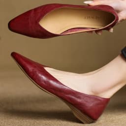 Women's sheepskin pointed toe slip-on flats elegant ladies high quality soft comfortable 2cm kitten heel slim daily dress shoes