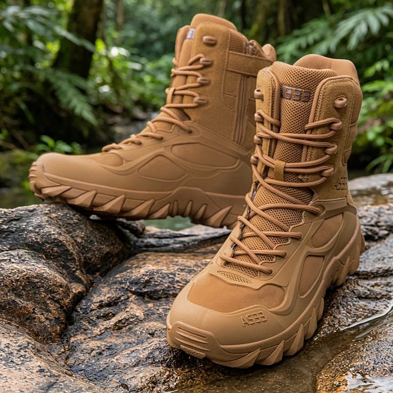 Men Tactical Boot Outdoor Ultrallight Safety Waterproof Breathable Lace Up Male Hunting Boots Army Boots Anti-Slip High Quality